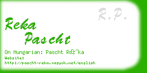 reka pascht business card